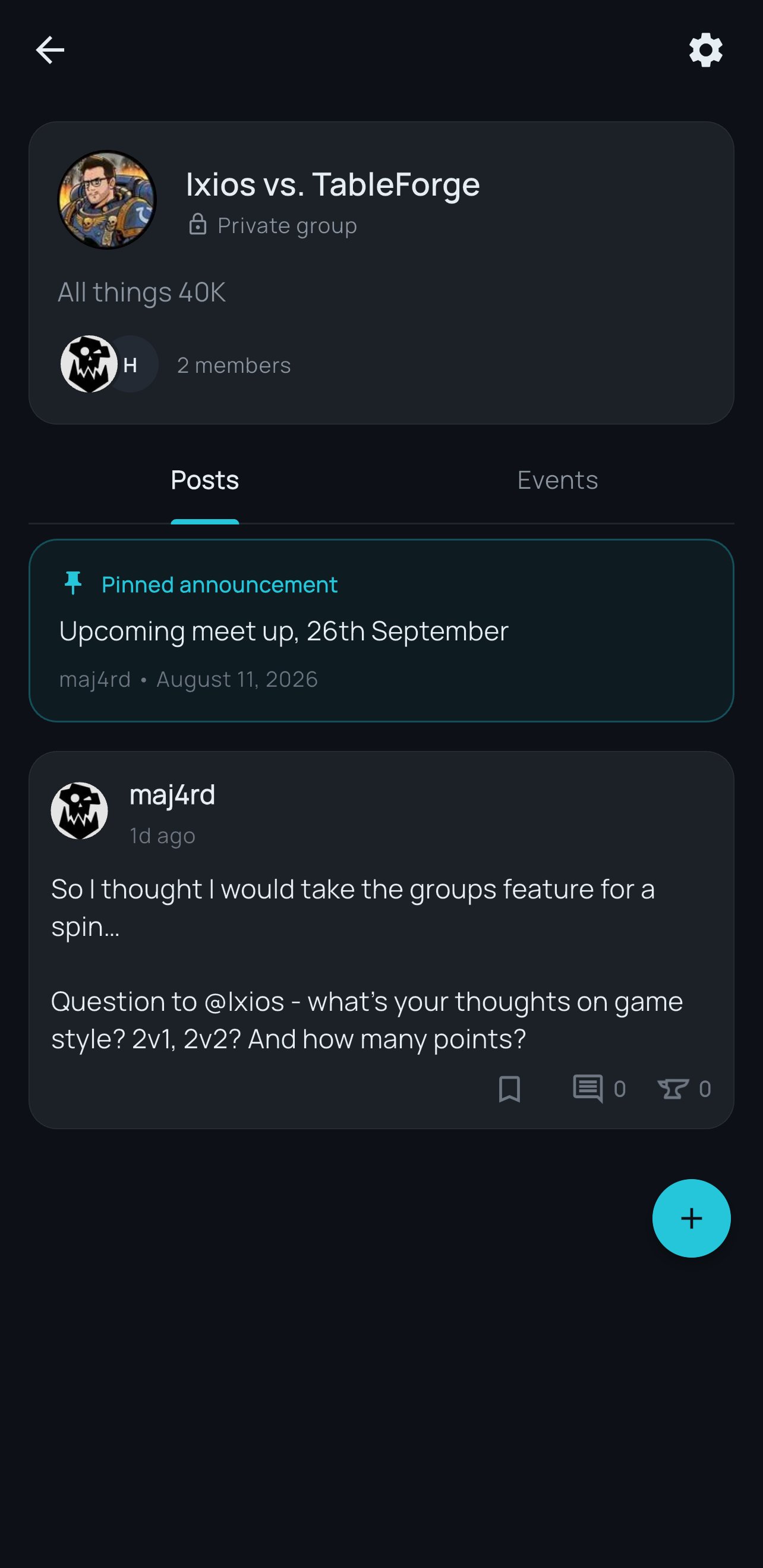 Private groups